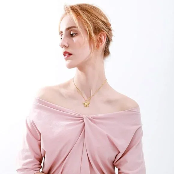 Neiman Marcus 18k Gold Plated Butterfly Necklace - Picture 3 of 6